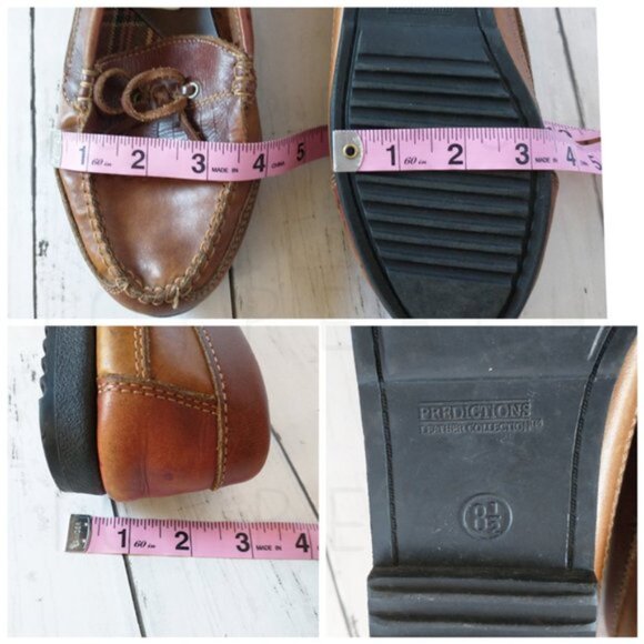 Predictions Fringe Penny Loafers Leather 8.5 Brown Preppy Classic Flat - Picture 8 of 8